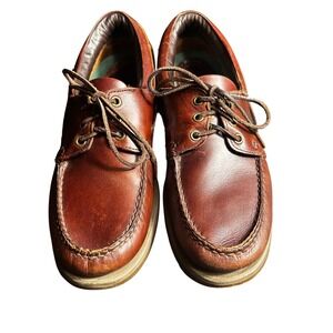 Sebago Docksides Mens 10.5 M Brown Leather Boat Shoes Made in USA 899093 S